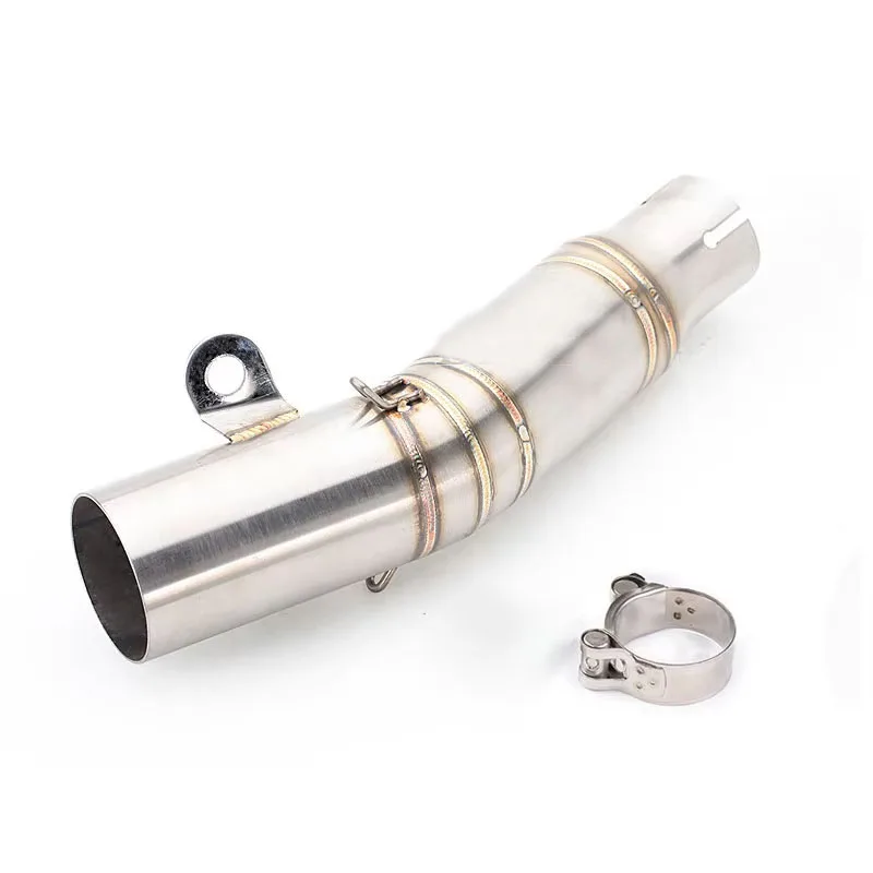 Exhaust Middle Link Pipe Escape Adapter Connect universal 60mmMuffler For YAMAHA YZF R6 2006 - 2023 Slip-on view 2