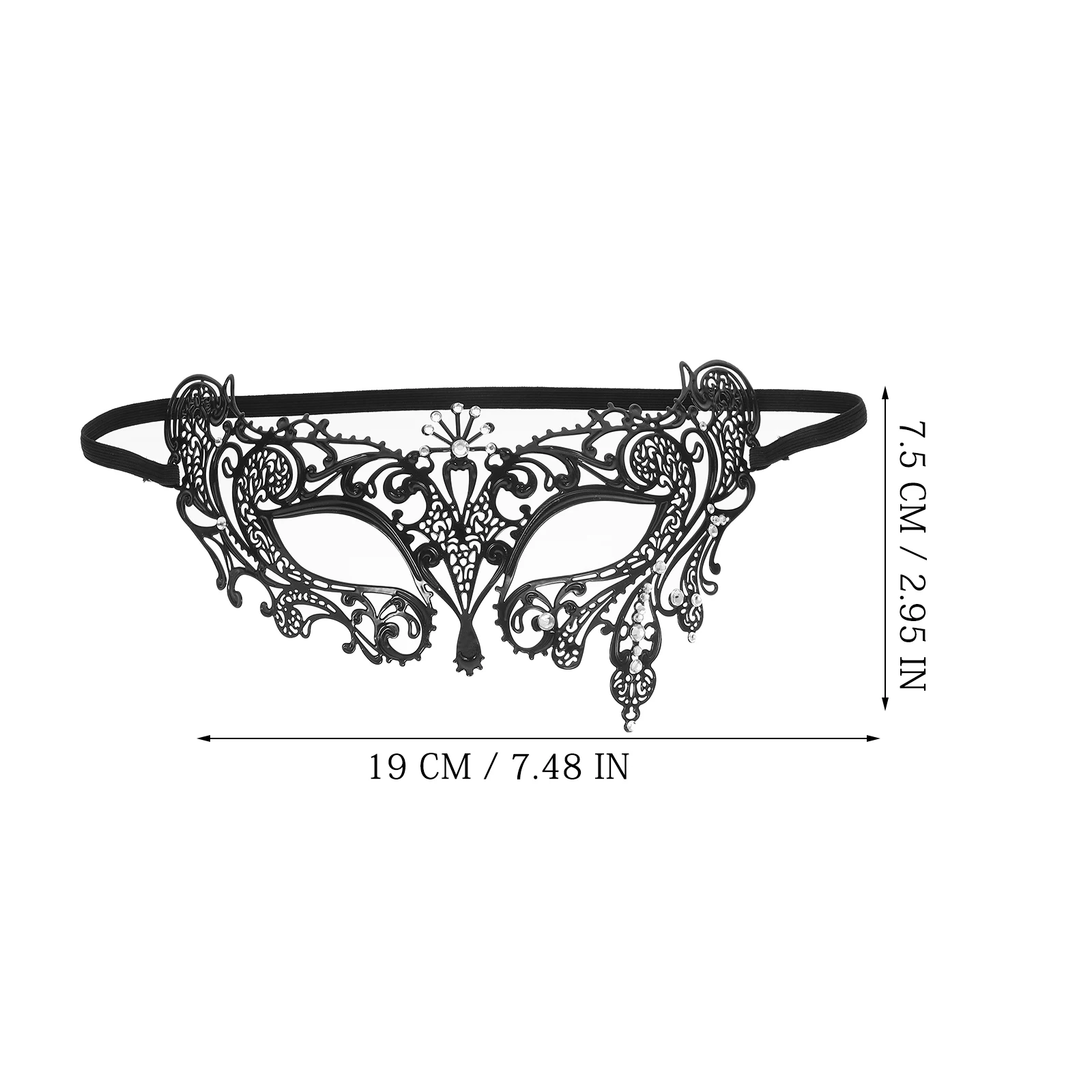 

Luxury Metal Masquerade Mask Black Rubber Band Wedding Party Festival Masquerade Balls Mardis Gras Fancy