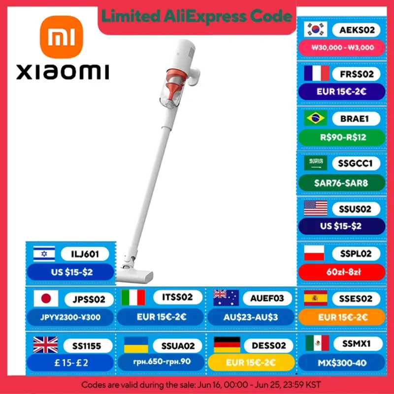 

XIAOMI MIJIA Wired Vacuum Cleaner 2,16kPa Strong Suction,0.5L Visual Dust Cup,Handheld Vacuum Cleaners Machine For Home Cleaning