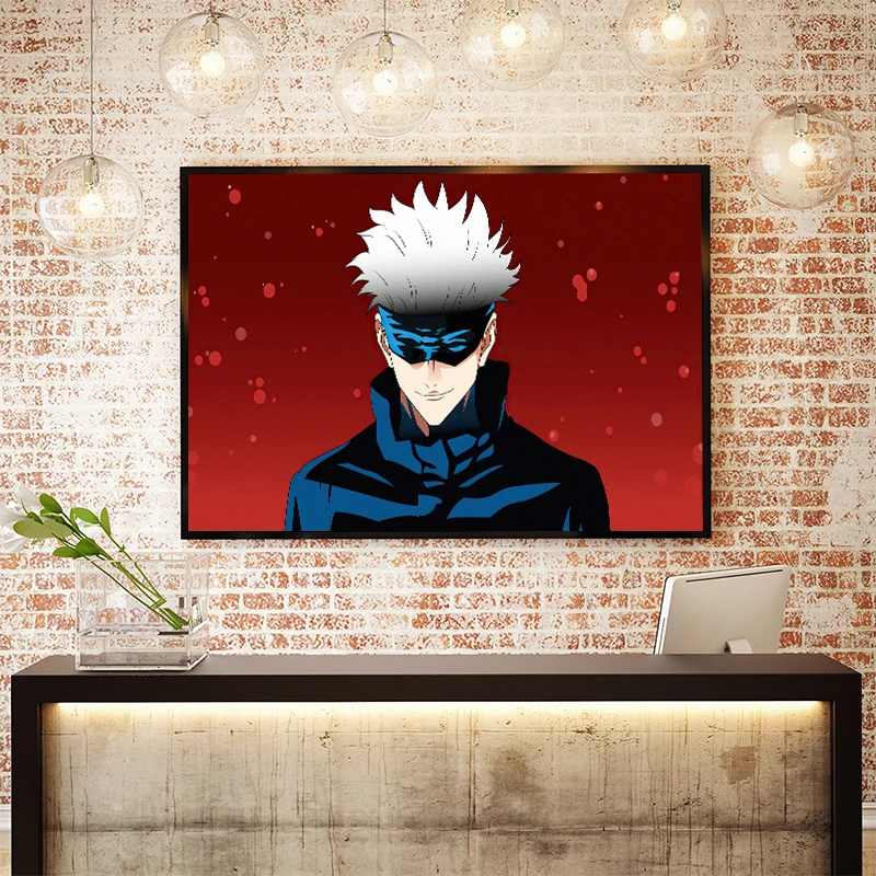 انمي ياباني Jujutsu Kaisen الجدار ملصق فني Satoru Gojo Yuji Itadori خلفيات غرفة المعيشة غرفة نوم ديكور المنزل قماش اللوحة #5