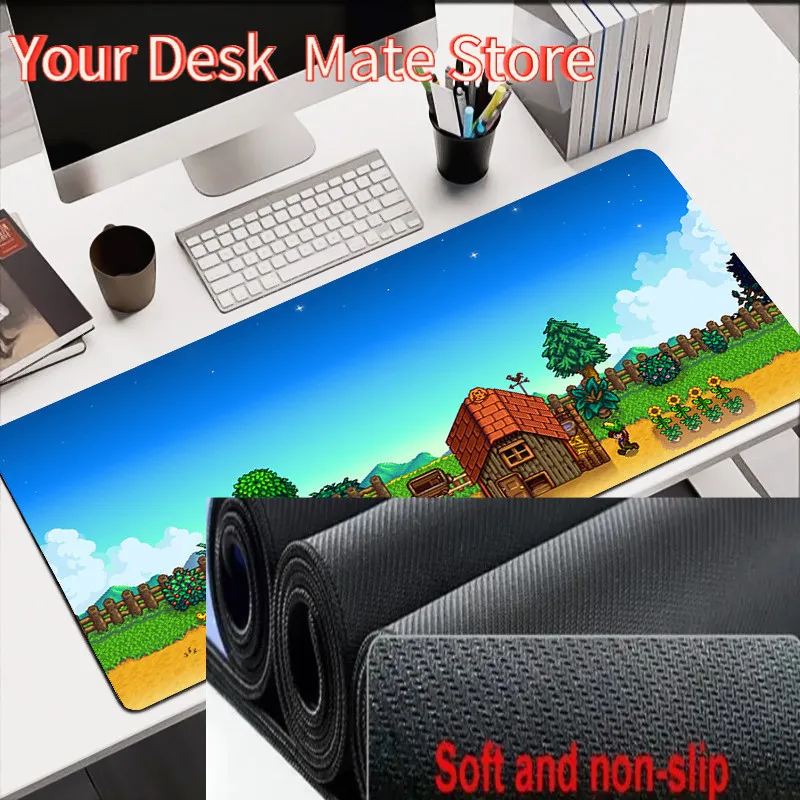 Stardew Valley XXL Mouse Pad Anime Gamer Cabinet Mousepad PC Pink Gaming Accessories Keyboard Pad Laptop Kawaii Desk Mat