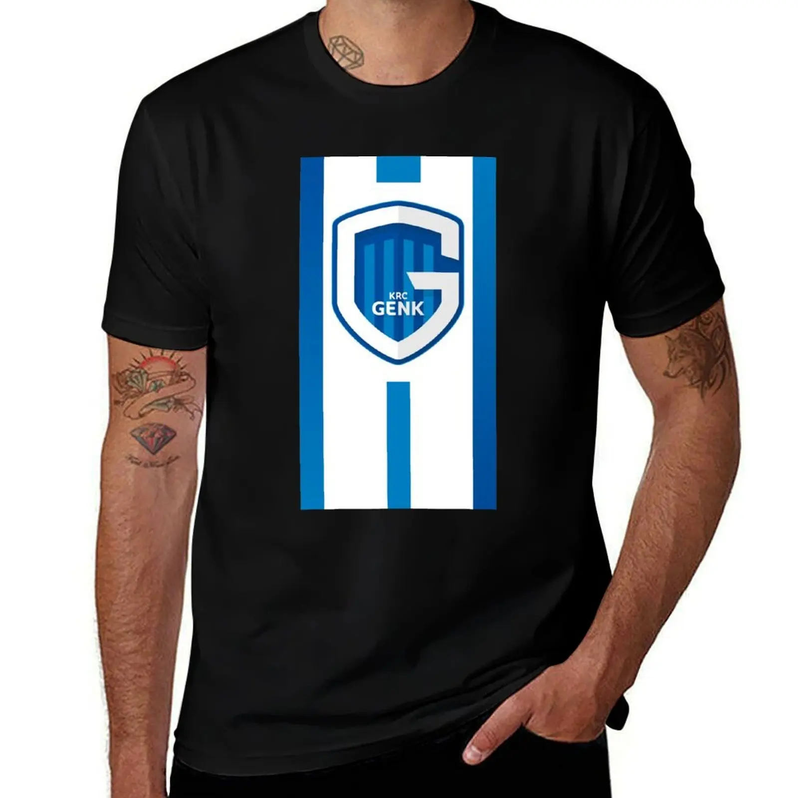 Genk Footbal fans ultras hooligans Belgium T-Shirt Plus Size Solid Color T-Shirt