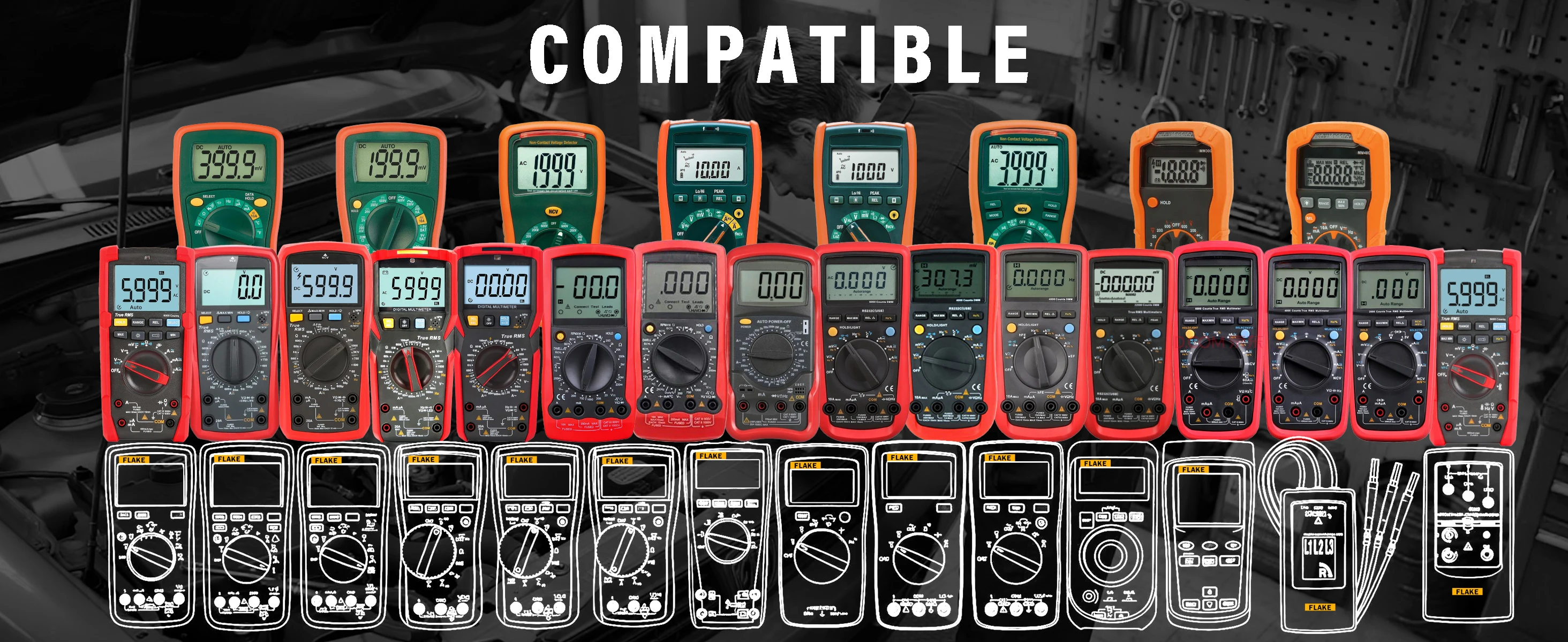 ZIBOO C35 C25 C33 Multimeter-Messgerät, weiches Gehäuse, Verwendung für Zangenmessgerät, Multimeter, Reißverschluss-Tragetasche, Original-Multimeter-Tasche – Detail 5