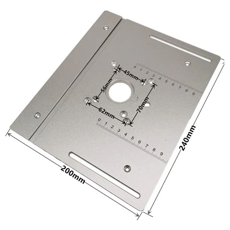 アップグレードアルミニウムルーターテーブルインサートプレート、マイターゲージ、テノンゲージ、ワークベンチ用フェンス付き、ウッドルータートリマー-BAAQ
