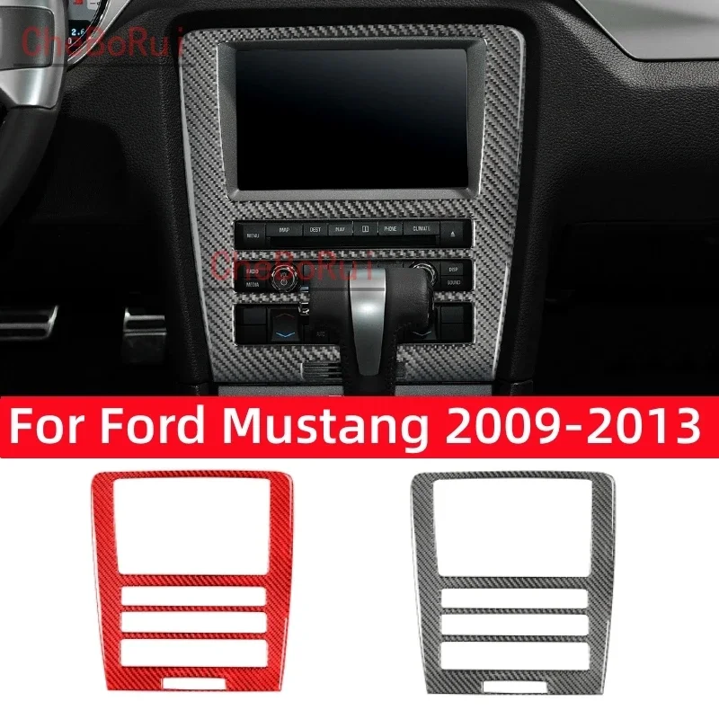 

Carbon Fiber Interior Car Center Control CD Screen Display Decor Panel Sticker Trim Cover for Ford Mustang 2009-2014 Accessories