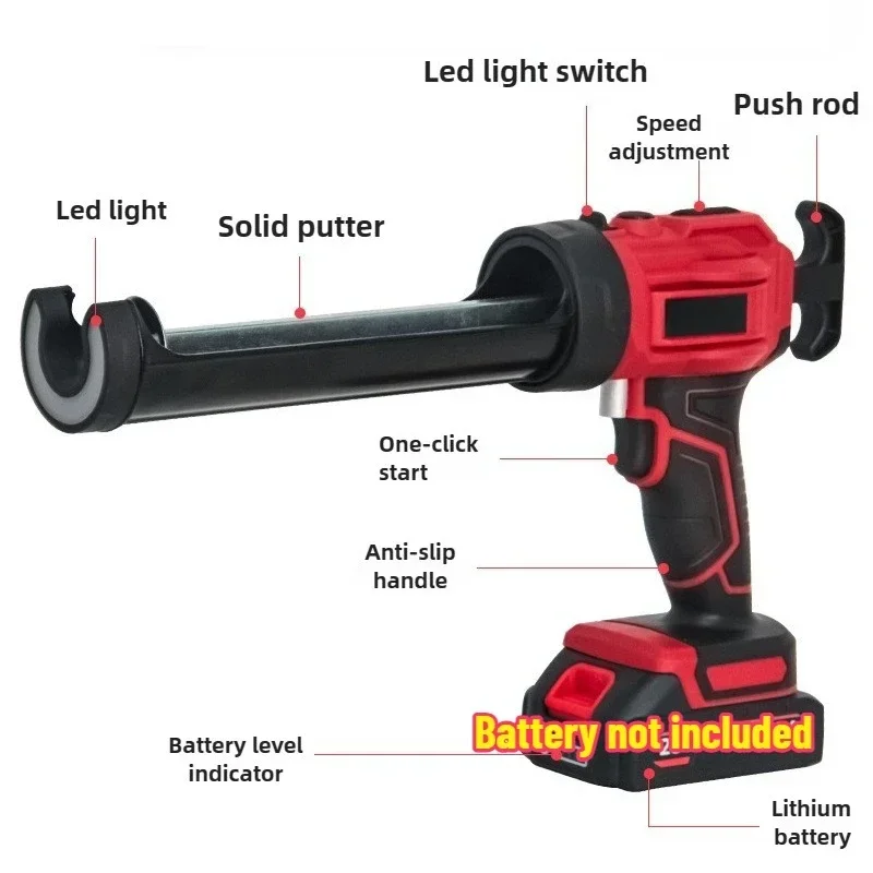 Pistola de calafetagem elétrica para dewalt, bateria de 18v, cimento, vidro, cola adesiva, selante, ferramenta sem fio, pistola de cola de vidro