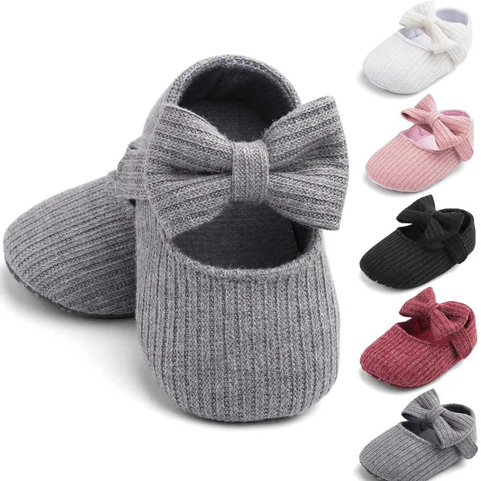 Newborn First Walkers Toddler Knitted Soft Sole Cotton Sneaker Kids Spring Anti-Slip Mary Jane Flats Infant Prewalker 0-12 Month