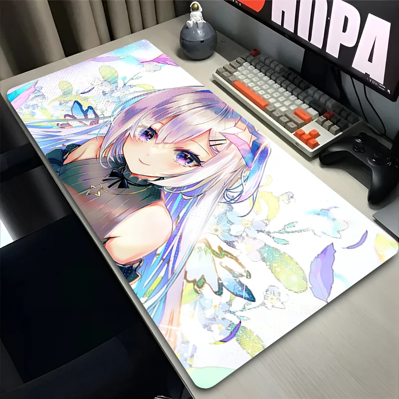 Mouse Pad Laptop Rubber Extended Desktop Mat Computer Gamer HD Mousepad PC Gaming Accessories Hololive Amane Kanata Keyboard Pad