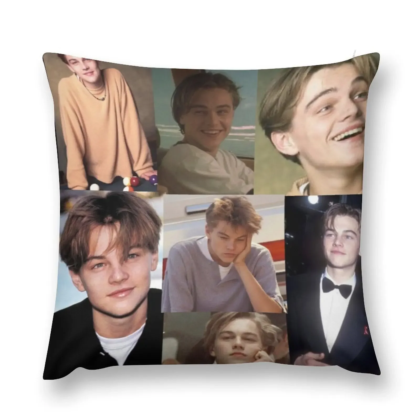 

Leonardo Dicaprio Collage Throw Pillow Pillows Aesthetic Sofa Covers Marble Cushion Cover pillow