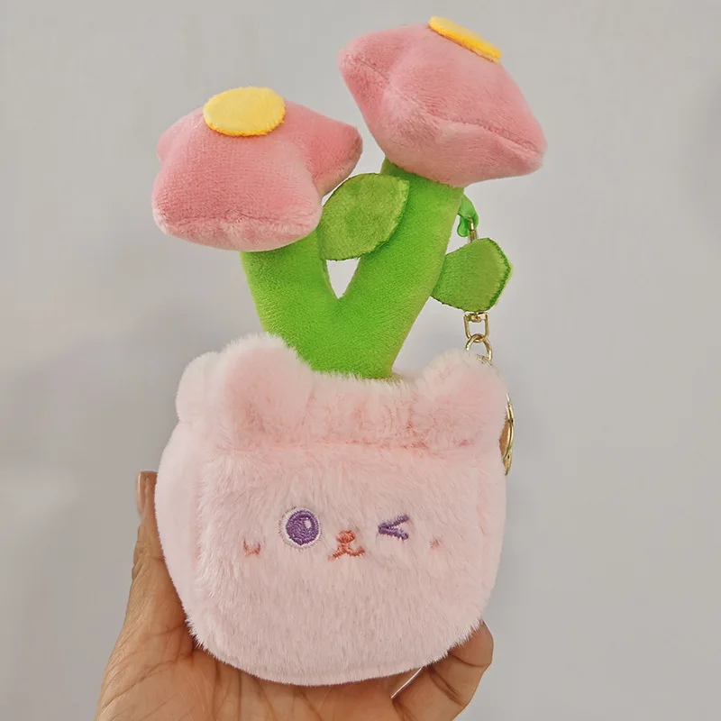 Pendentif Panda en pot créatif, jouet en peluche, lapin, chat, poupée, sac, porte-clés