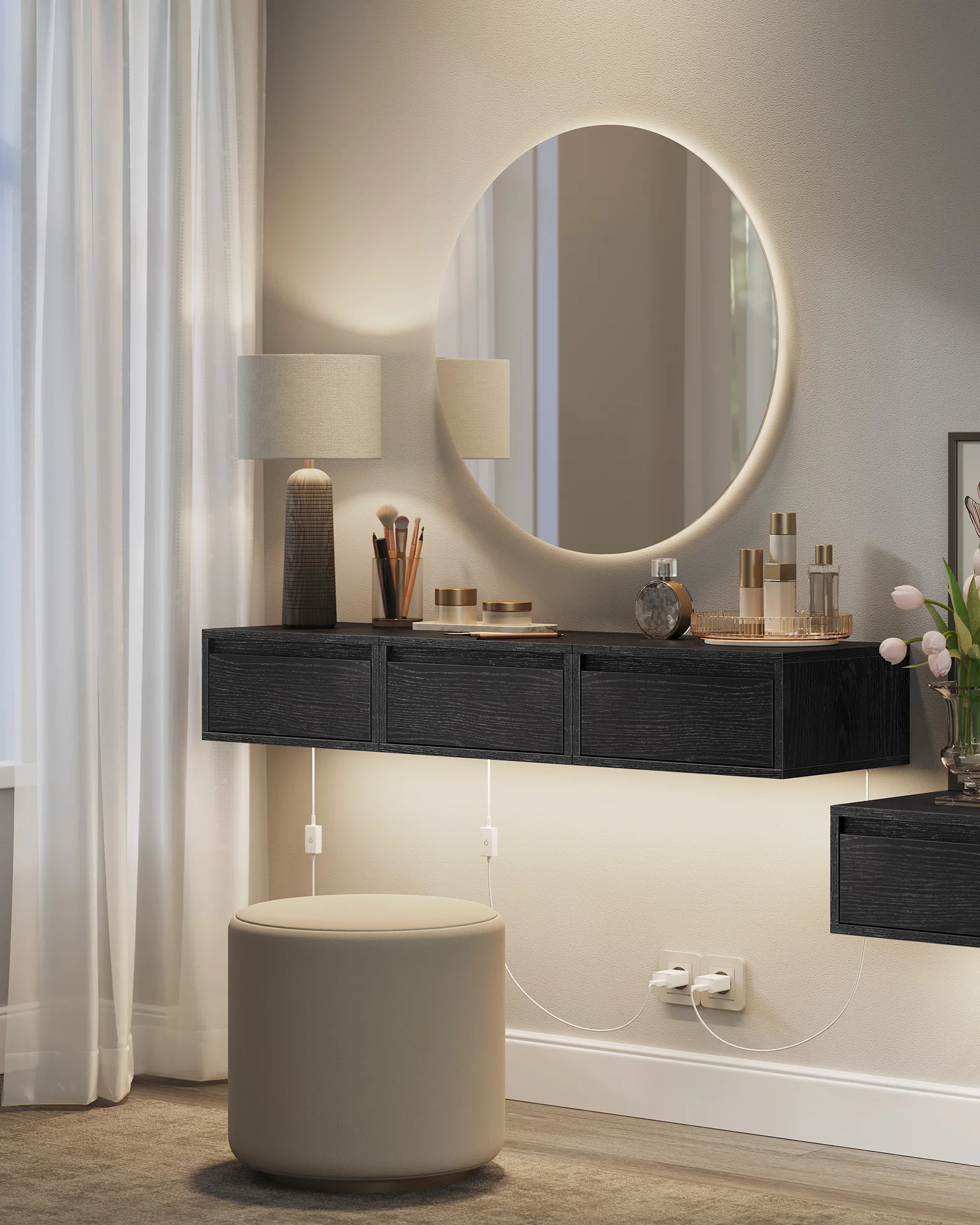 Comodino Sospeso a Parete con  - Floating Nightstand With Led Light recensione e prezzo