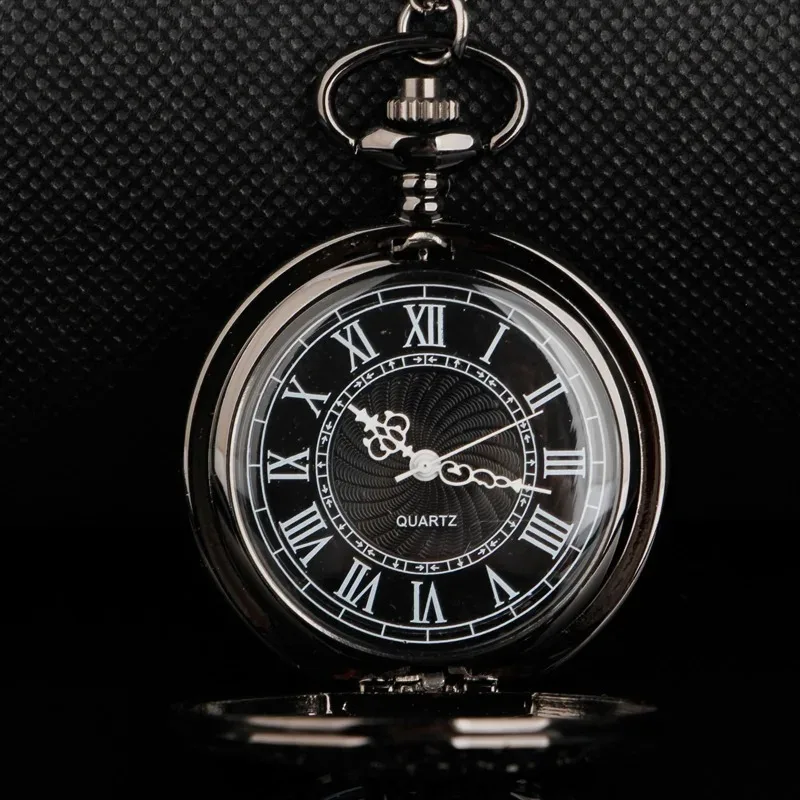 الرجعية شخصية الجوف والعتاد ساعة جيب كوارتز الأرقام العربية الرومانية قلادة قلادة الرجال النساء طالب الهدايا