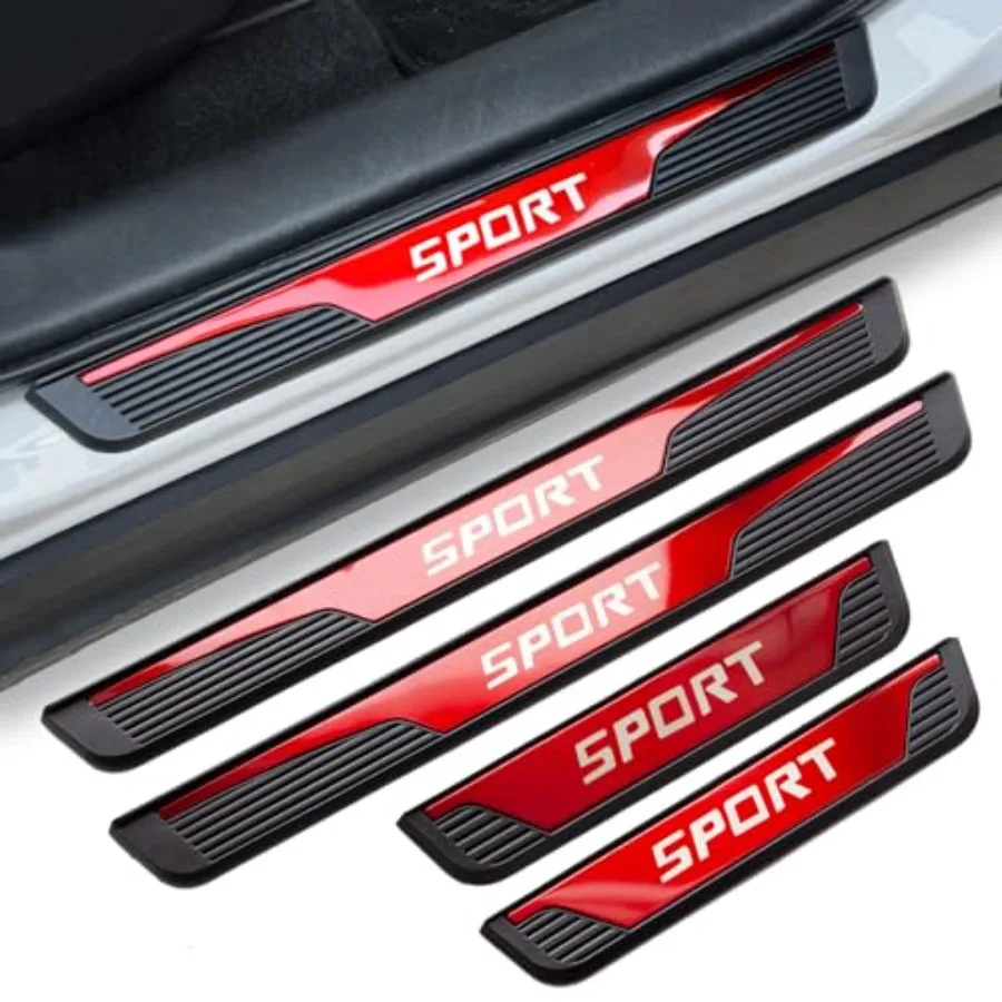 

4Pcs Stainless Steel Car Door Sill Protectors Door Threshold Protector Front and Rear Doors Car Pedal Kick Protection Door Sill
