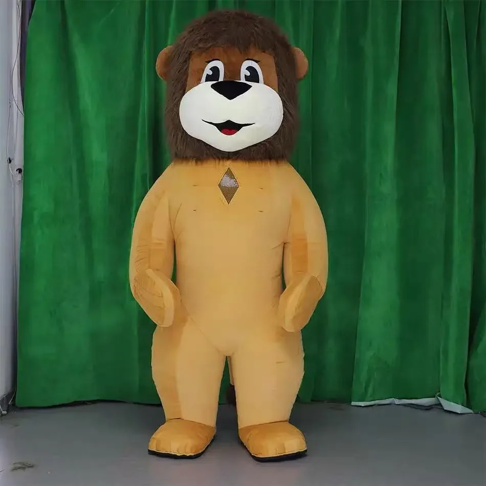 New Inflatable Cartoon Lion Costume Mascot Adult Walk Entertainment Halloween Party Inflatable Character Cosplay Set No Battery