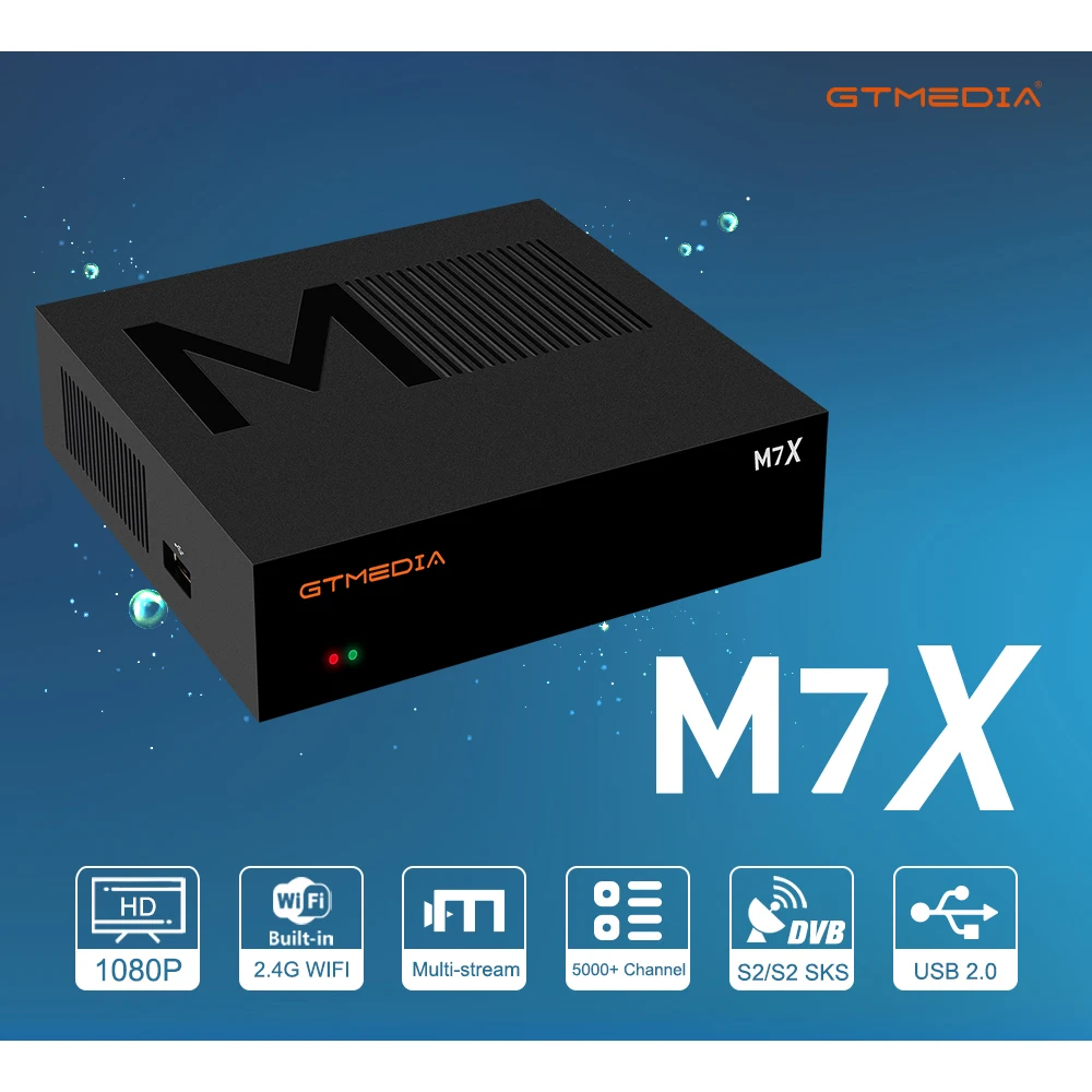 GTMedia M7X For Brazil DVB-S2 Satellite Receiver Built-in 2.4G WiFi Support Biss key IKS SKS Cccams Newcamd 70W 63W 75W