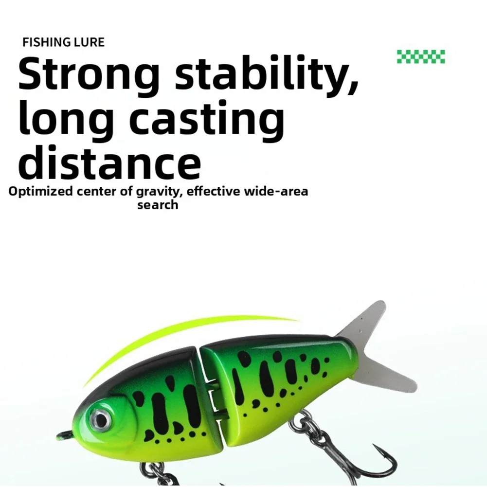 Slow Sinking Two-Joint Fishing Lure 6cm 6.5g for Bass Trout with Multi-Section Stability and Realistic Injured Fish Look