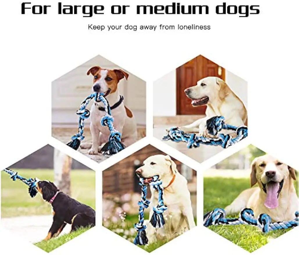 Interactive Dog Toys For Medium Large Dogs Indestructible Giant Rope Pet Chew Toys Safe Puppy Teeth Cleaning Play Game