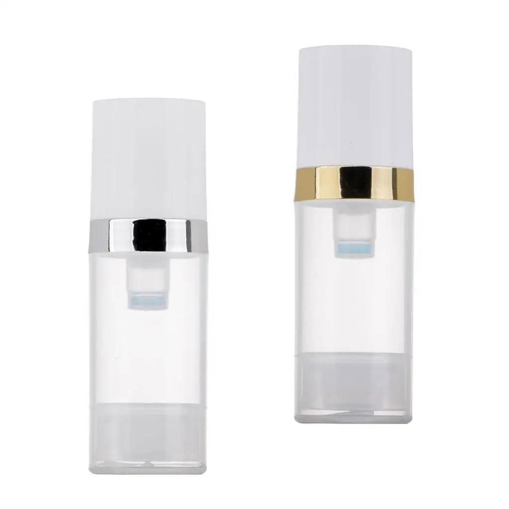2/ Airless Pump Press Bottle Lotion Cosmetic Container Bottle