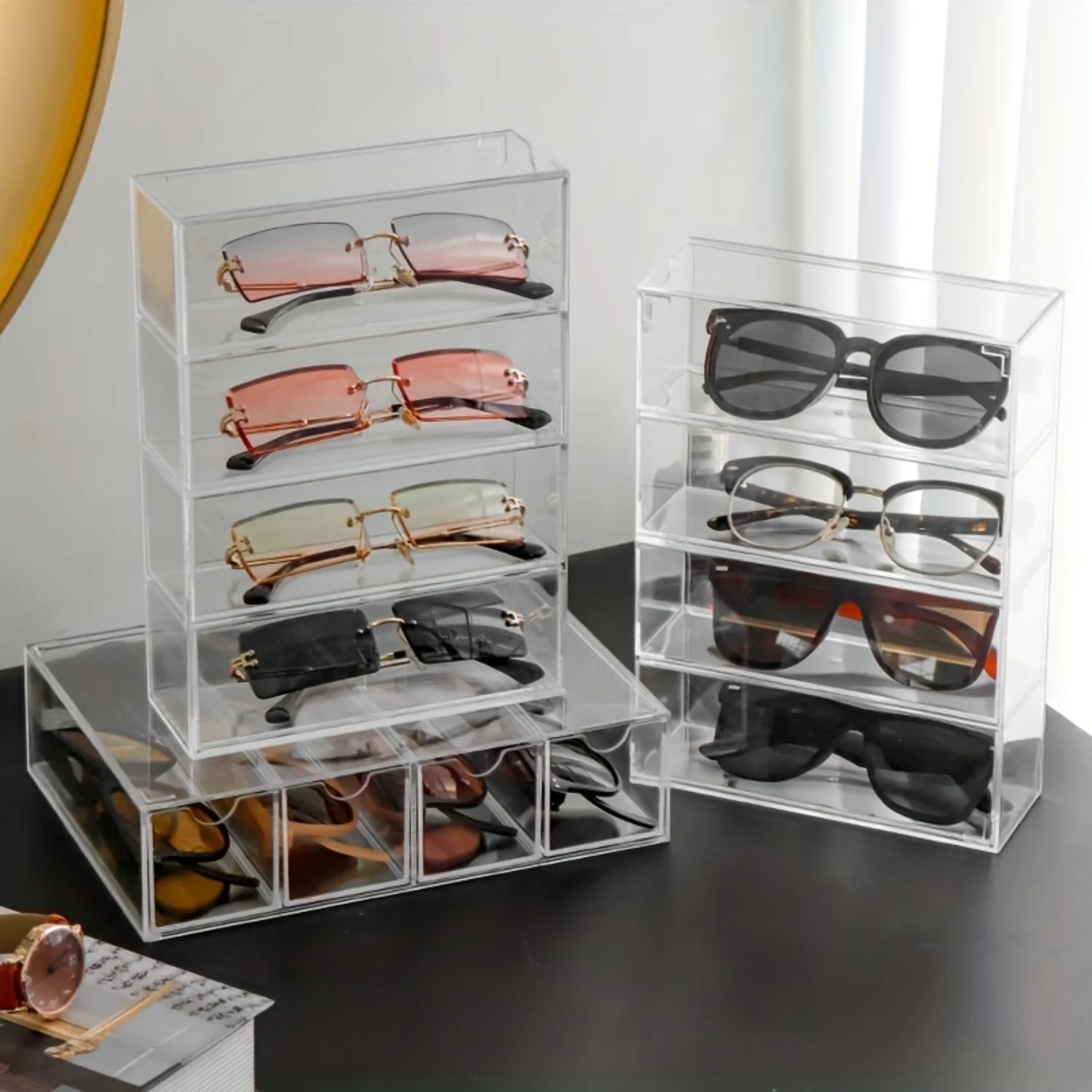 Lunettes de soleil de bureau transparentes MELSync, lunettes de soleil anti-poussière, superposition, cosmétiques, rouge à lèvres, mise en œuvre, choix idéal pour G