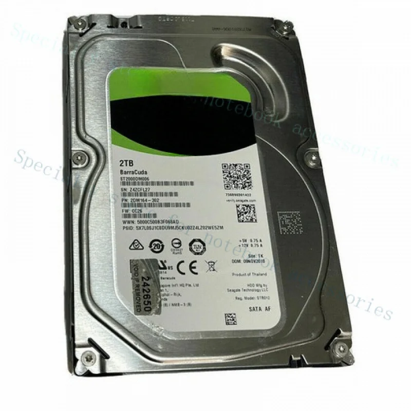 

Внутренний жесткий диск Seagate BarraCuda 2 ТБ, SATA III, 3,5 дюйма (ST2000DM006)