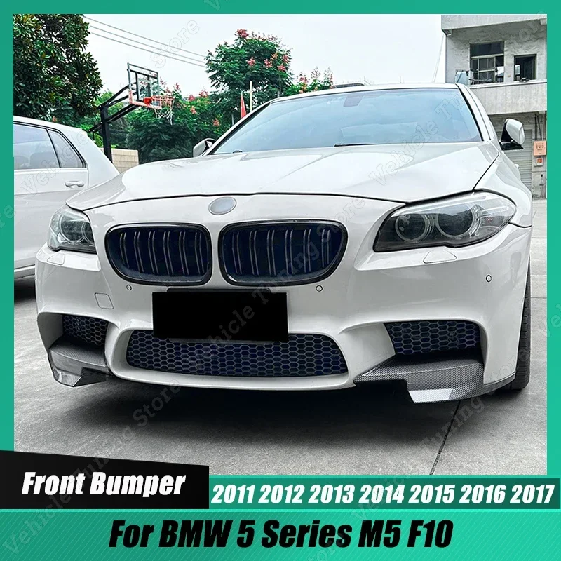 

Car Front Bumper Splitter Lip Diffuser Spoiler Gloss Black/Carbon Look ABS Body Kit Tuning For BMW 5 Series M5 F10 2011-2017