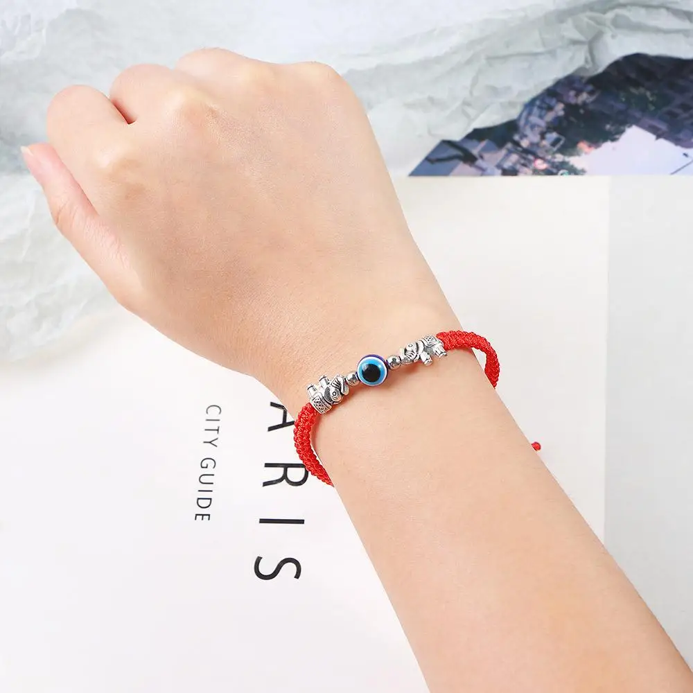 ファッションレトロ亀象織りフラワーレディース魔除けブレスレット幸運ブレスレットハンドロープ