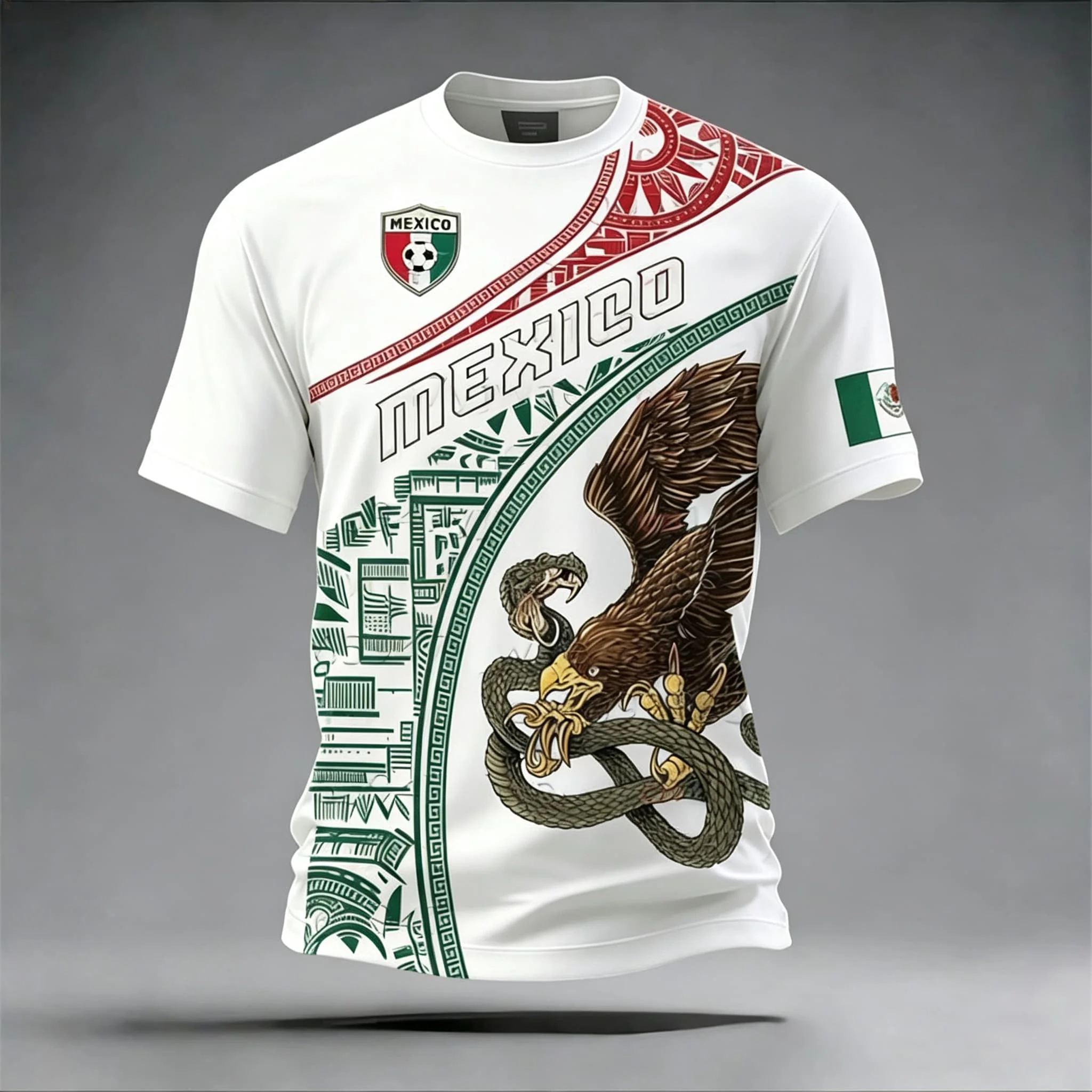Summer Jersey Mexico Flag Eagle Tees Women T Shirt Men Tee Boy Tshirt Top Children O Neck Quick Dry Short Sleeves Kids TShirt