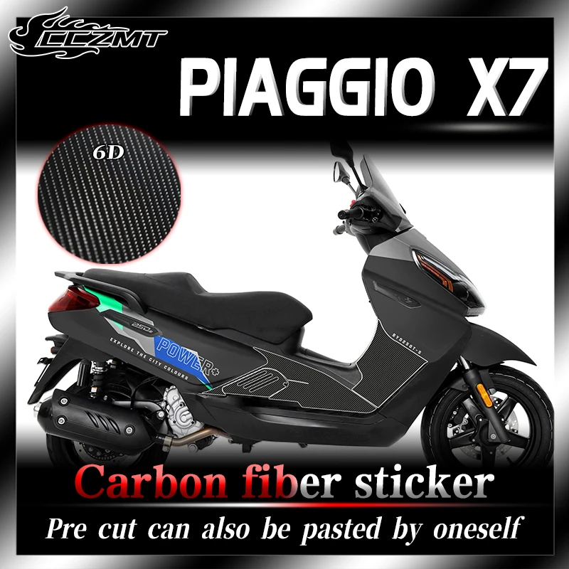 For Piaggio X7 2022 stickers 6D carbon fiber protective film scratch shielding wear-resistant waterproof accessories