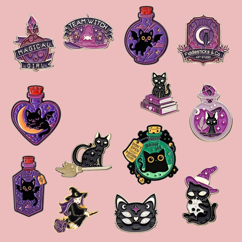 Animal Brooches Cartoon Mystery Magic Potion Jars Metal Badges Small Gifts Wholesale Bag Pins for Caps Backpack Accessories Pin