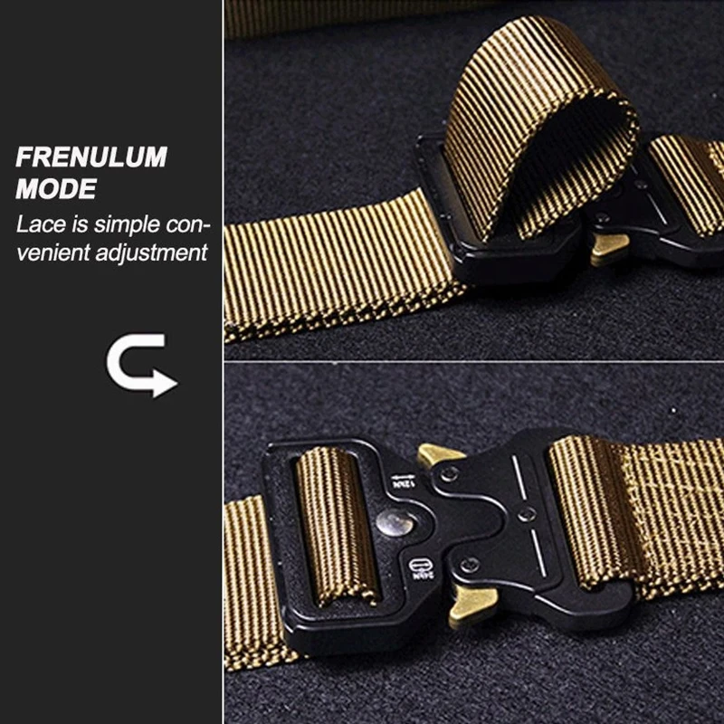 Unisex Canvas Nylon Belt Cobra Tactical Belt Outdoor Versatile Camouflage Belt Outdoor Accessories