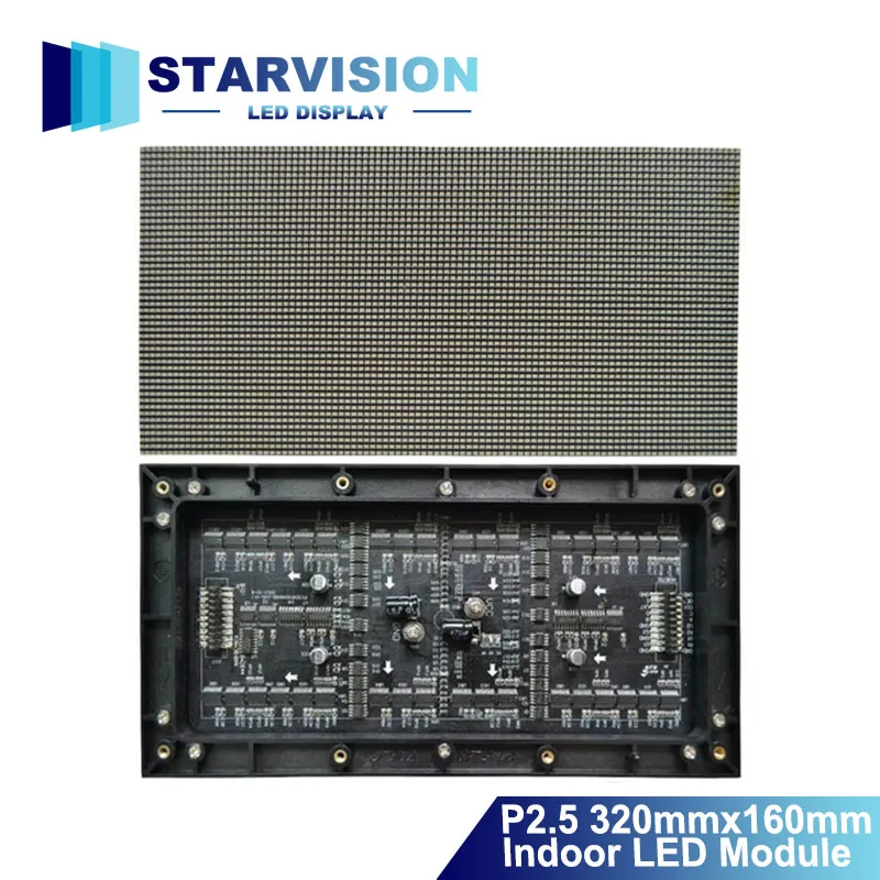 

Indoor P2.5 LED Module 320x160mm Full Color Panel 128x64 Pixels SMD2121 Lamp HUB75 32Scan HD Programmable RGB Display Screen