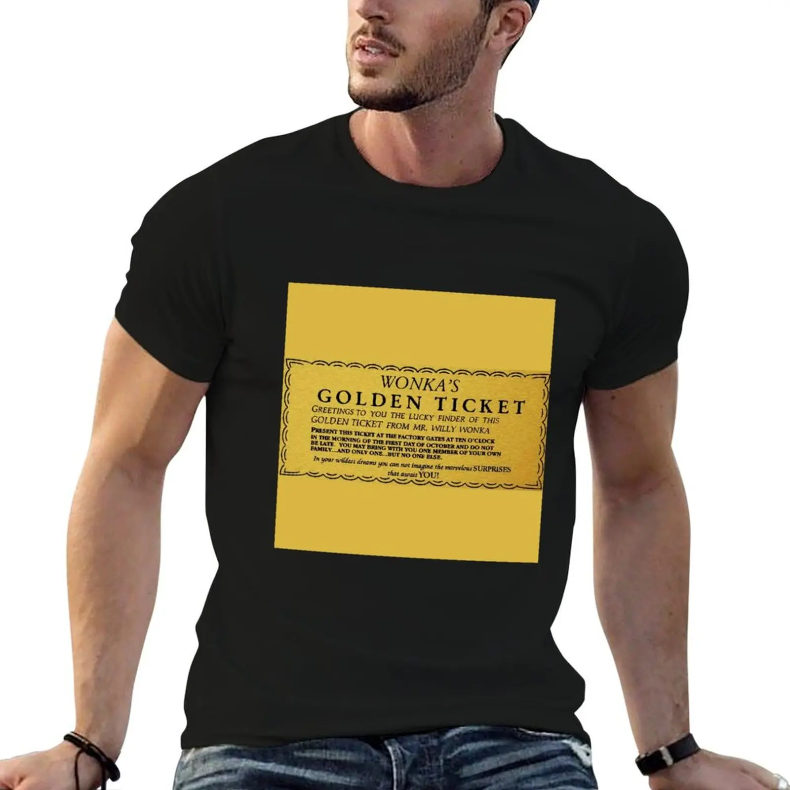 golden ticket T-Shirt t shirt for man anime t shirts for man t shirt man casual T-shirt