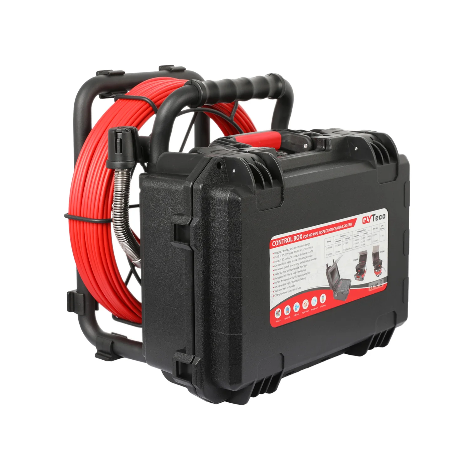 Venta caliente portátil 13,3 pulgadas HD CCTV Video Digital alcantarillado Mini cámara IP con acero inoxidable para limpieza y inspección de drenaje