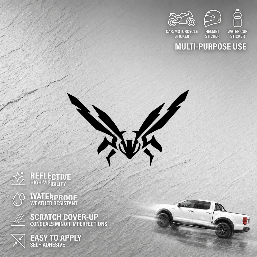 Black Abstract Wing Car Sticker Motorcycle Decal Vinyl Auto Biker Tribal Design Waterproof Outdoor Adventure