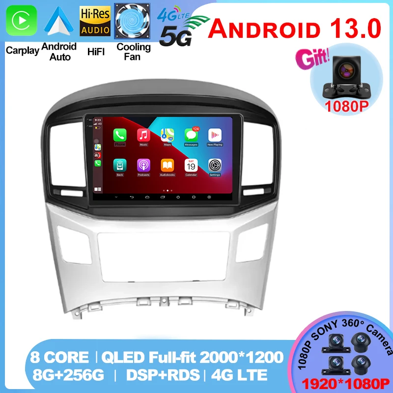 

For Hyundai H1 2016-2020 9Inch 2Din Car Radio Multimedia Video Player Android 13 Carplay Auto GPS Navigation 4G WIFI