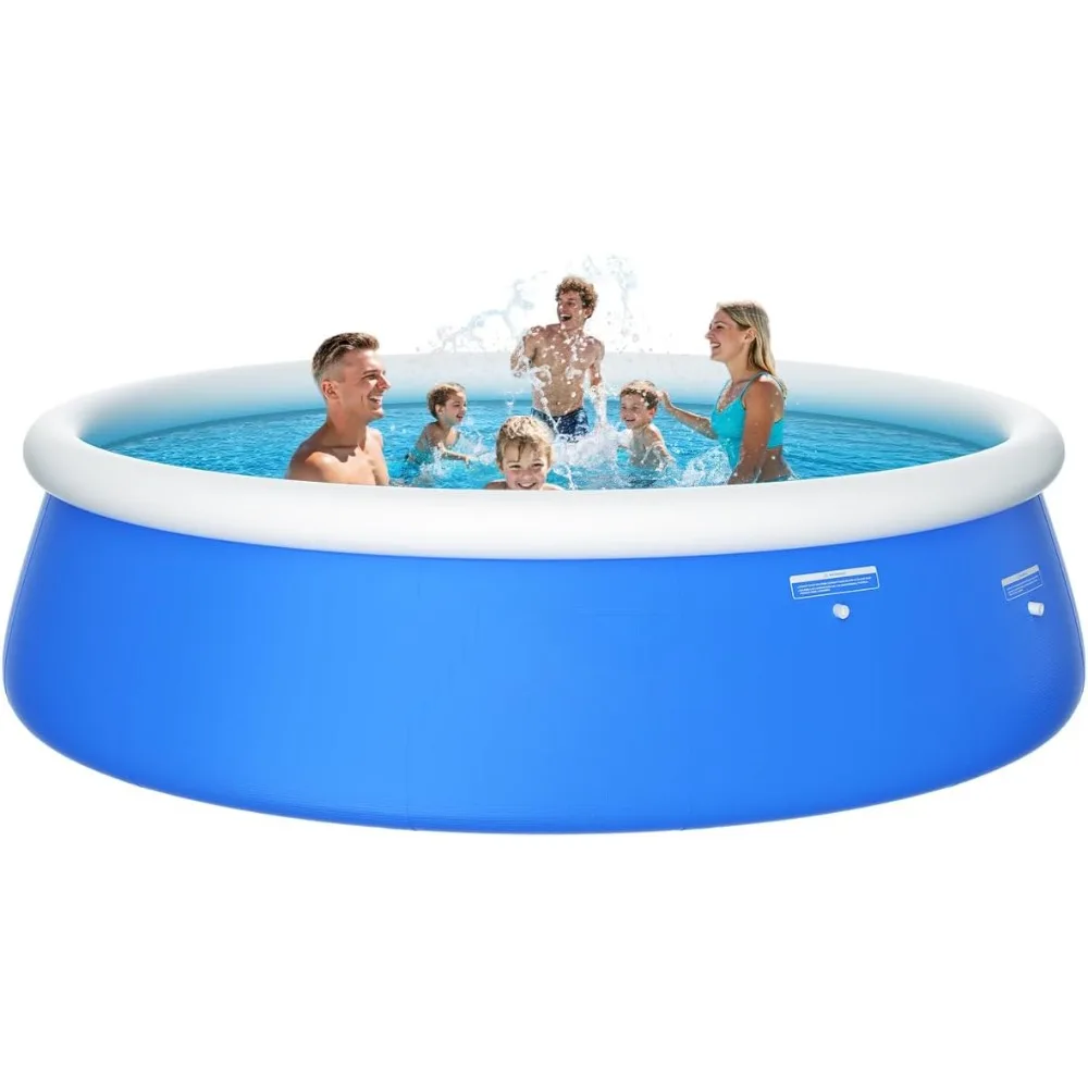 

10'*30Round Inflatable Top Ring Above Ground Swimming Pool Fast Easy to Set Up for Summer Outdoor Garden Backyard Childen Adults