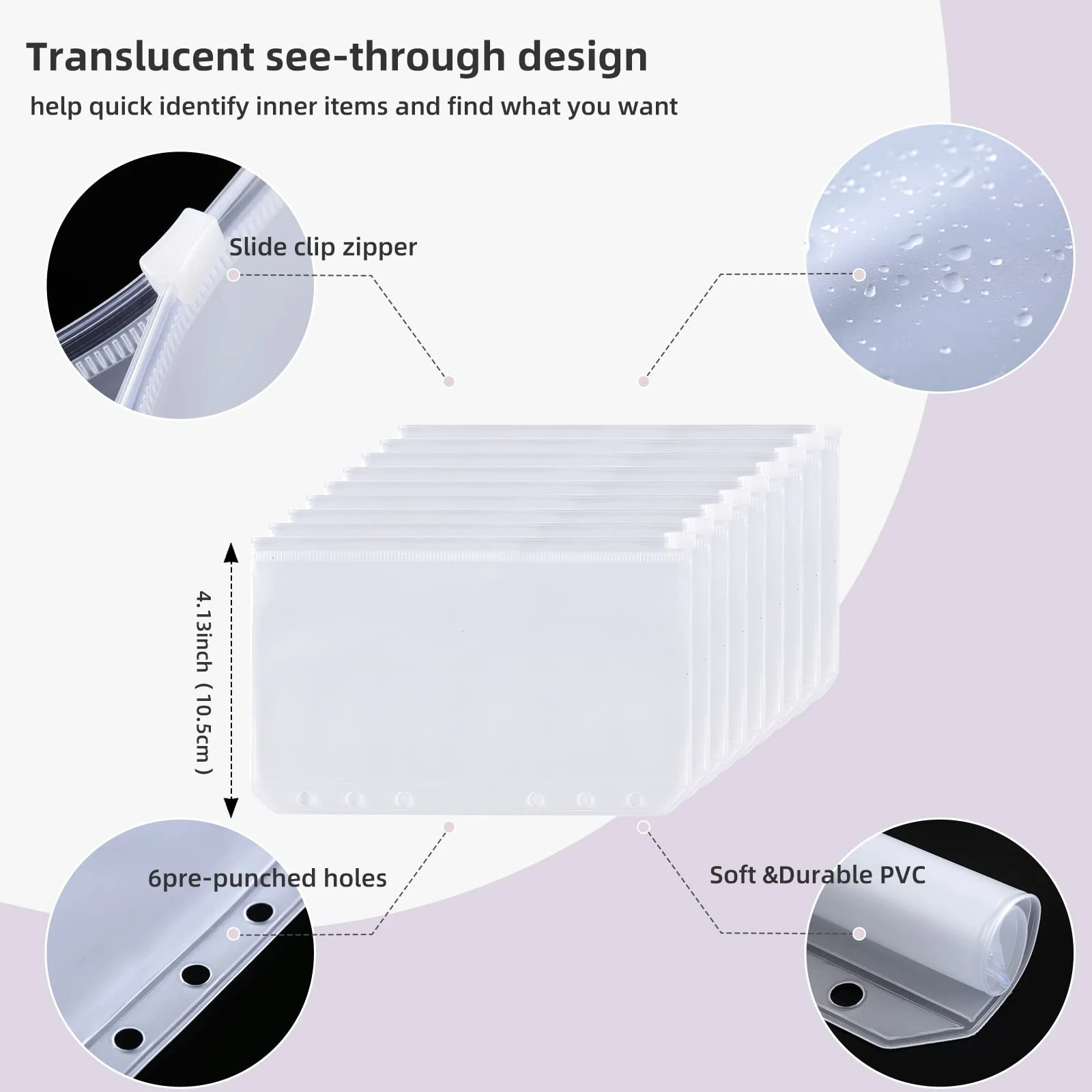 A6 Budget Binder with Zipper Envelopes for Cash And Money Saving Envelope System Organizer