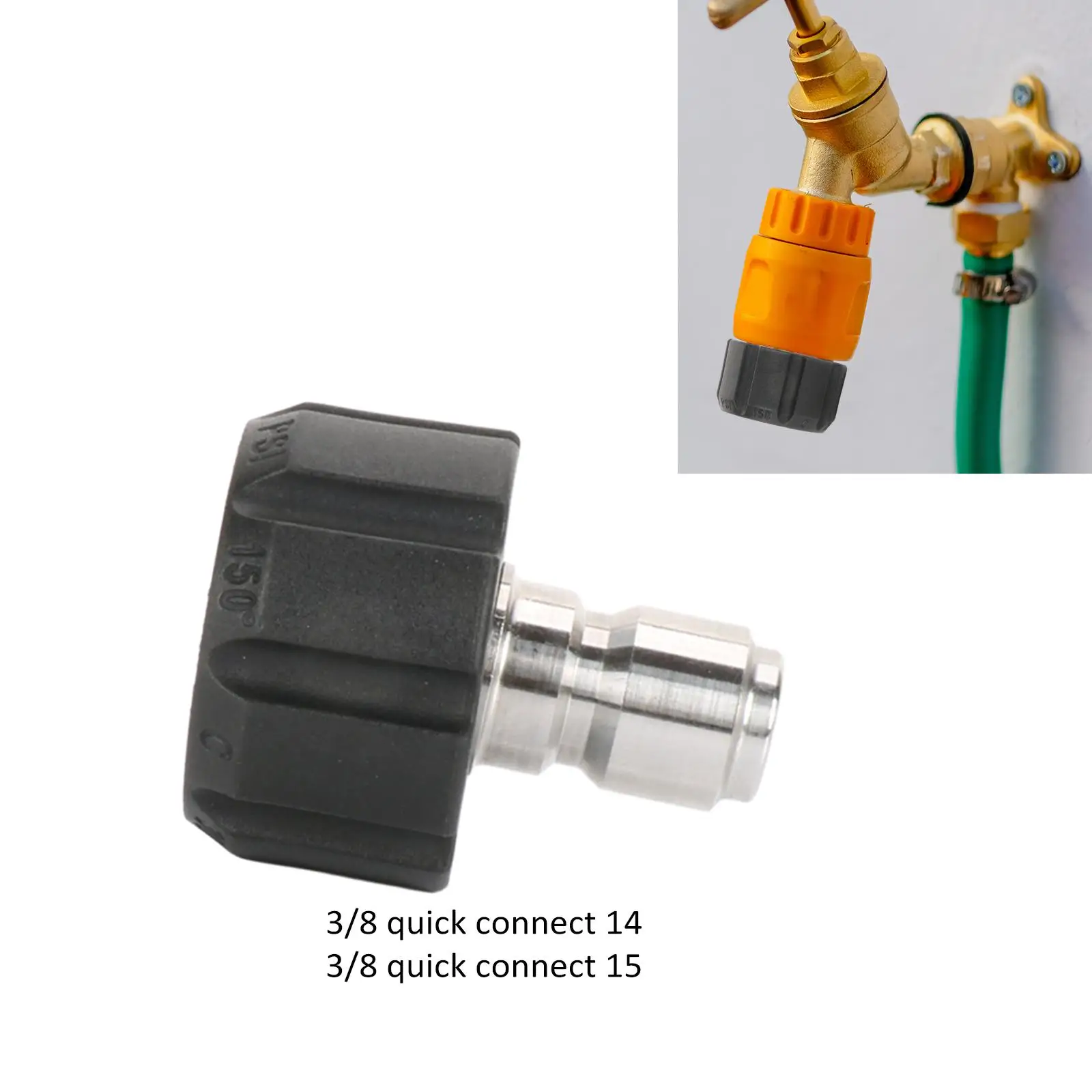 

Набор адаптеров для мойки высокого давления, преобразуйте фитинги M22 на 3/8 дюйма, быстроразъемное соединение M22 на 300 фунтов на квадратный дюйм для мойки высокого давления 3/8 дюйма