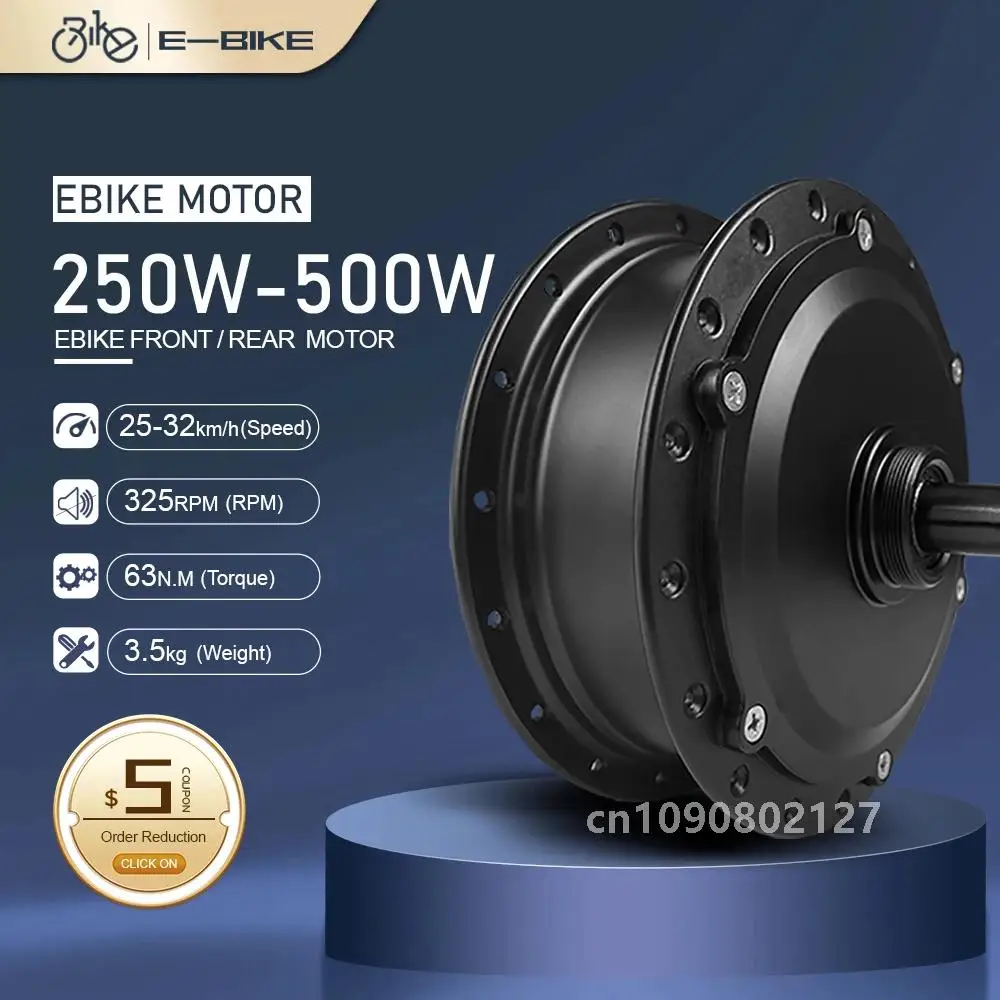 Electric Bicycle Motor 250W 350W 500W Gear Hub Motor 36V/48V Front Rear Brushless Motor For Ebike Conversion Kit