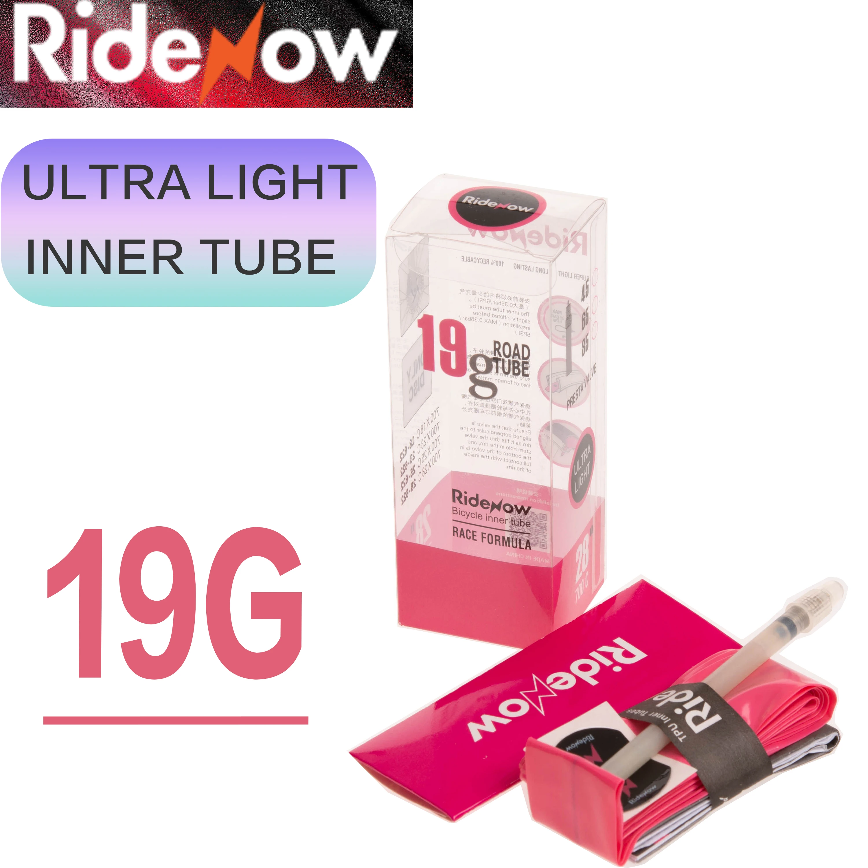 RideNow TPU Ultralight Road Bike Inner Tube 700x18c 28c 32c 47c FV French gas mouth 45/65/85mm 29x1.5-2.0