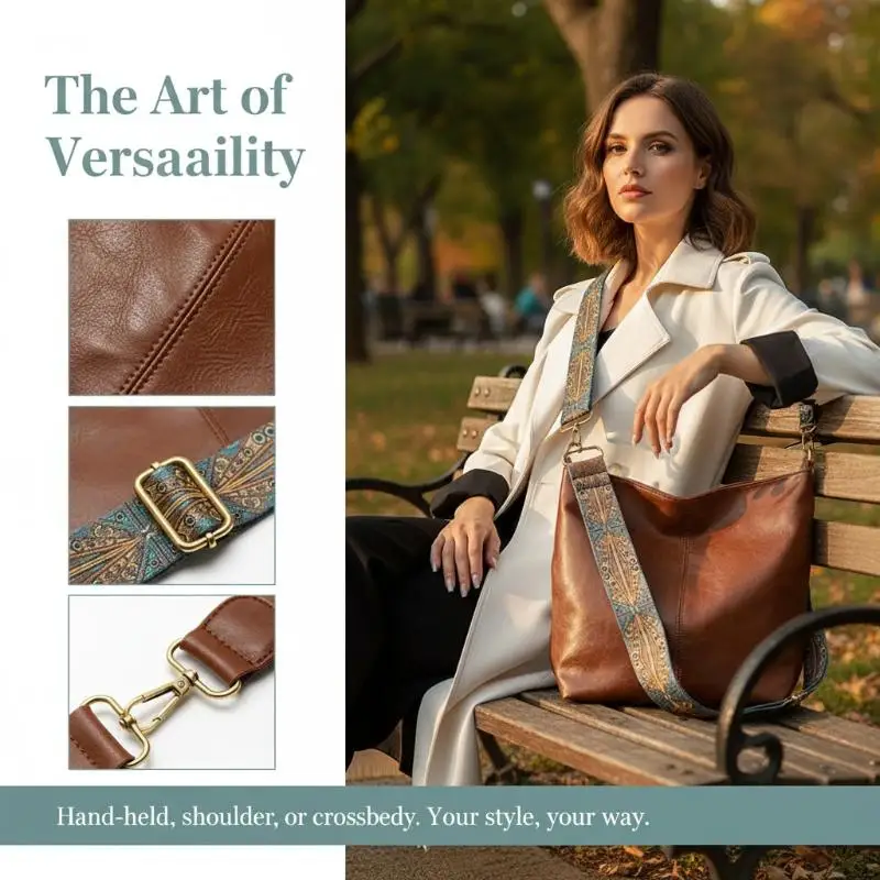 Vintage Large Capacity Bucket Bag Women Fashion Shoulder Sling Crossbody Practical Purse for All Occasions