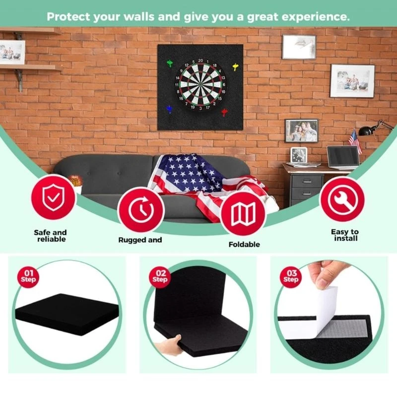   Wall Tile Cork Dartboard Backer Wall Protector Replacement Flight Board Backing Felt Dartboard Accessories Enduring