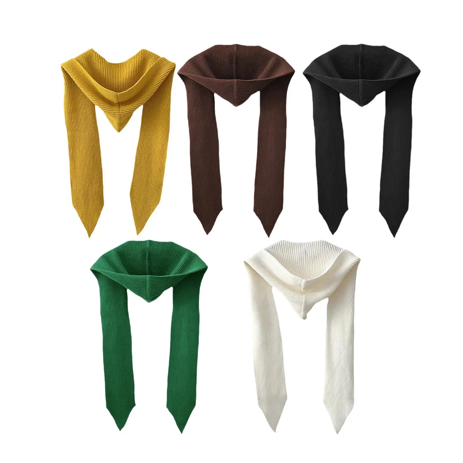 Fashion Knit Hooded Scarf Yarn Neckwarmer Versatile Wrap Shawl Autumn Winter Cape for Outdoor Walking