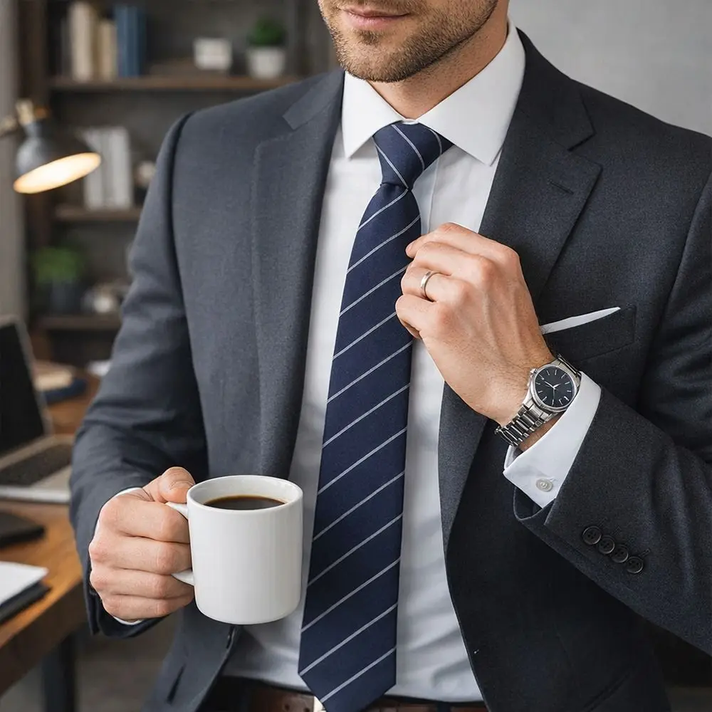 Luxury Stripes Mens Tie Woven Classic Neck Ties Soft Cotton Necktie Casual Wear