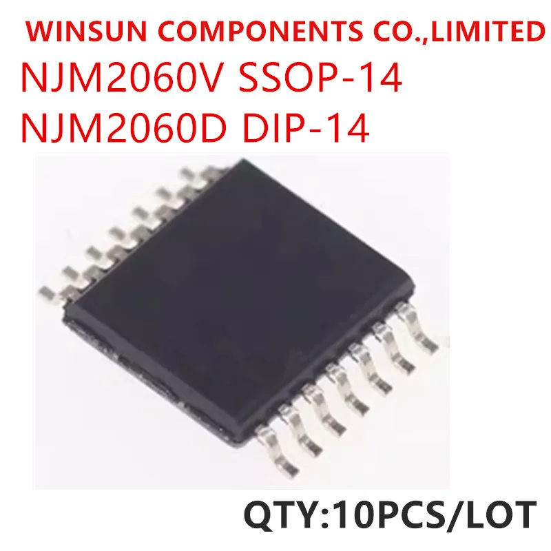 100% New Imported Original NJM2060V JRC2060 2060 SSOP-14 NJM2060D JRC2060D 2060D DIP-14 Operational Amplifier