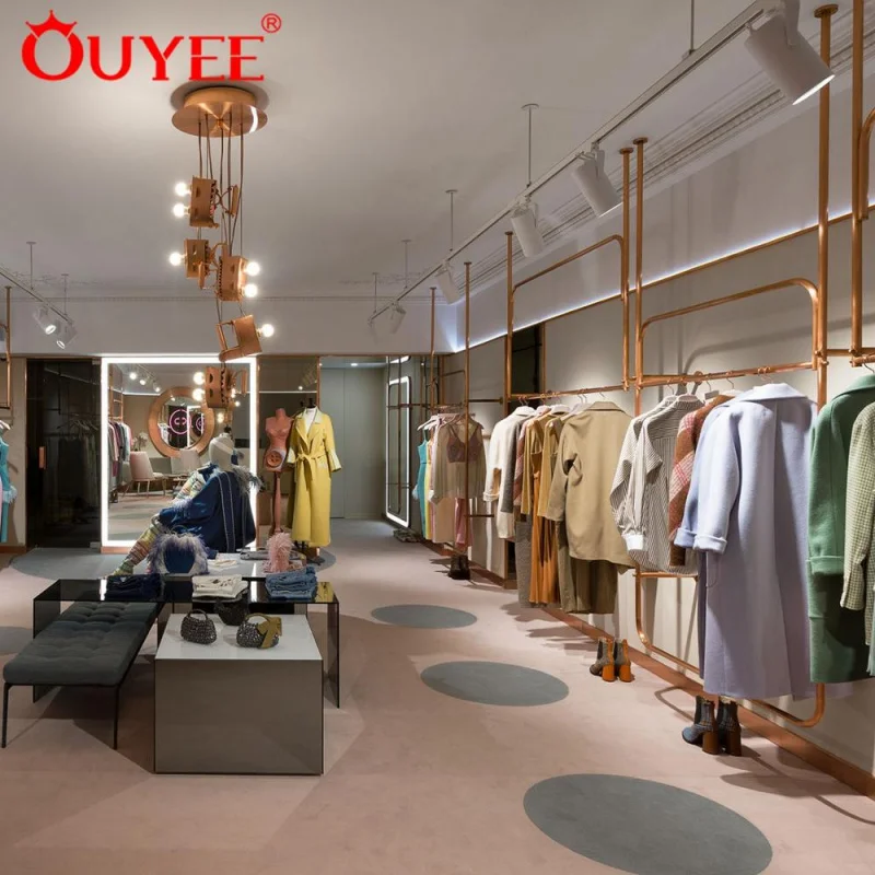 Customized-Luxury Cloth Showcase / Clothes Store Display Showcase Decoration / Clothing Shop Interior Design