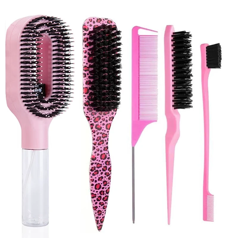 5-teiliges Haarkamm-Set, Aufteil- und Entwirrbürste, feiner Sprühnebel-Stylingkamm, Anti-Frizz, antistatisch, für alle Haartypen – Detail 3