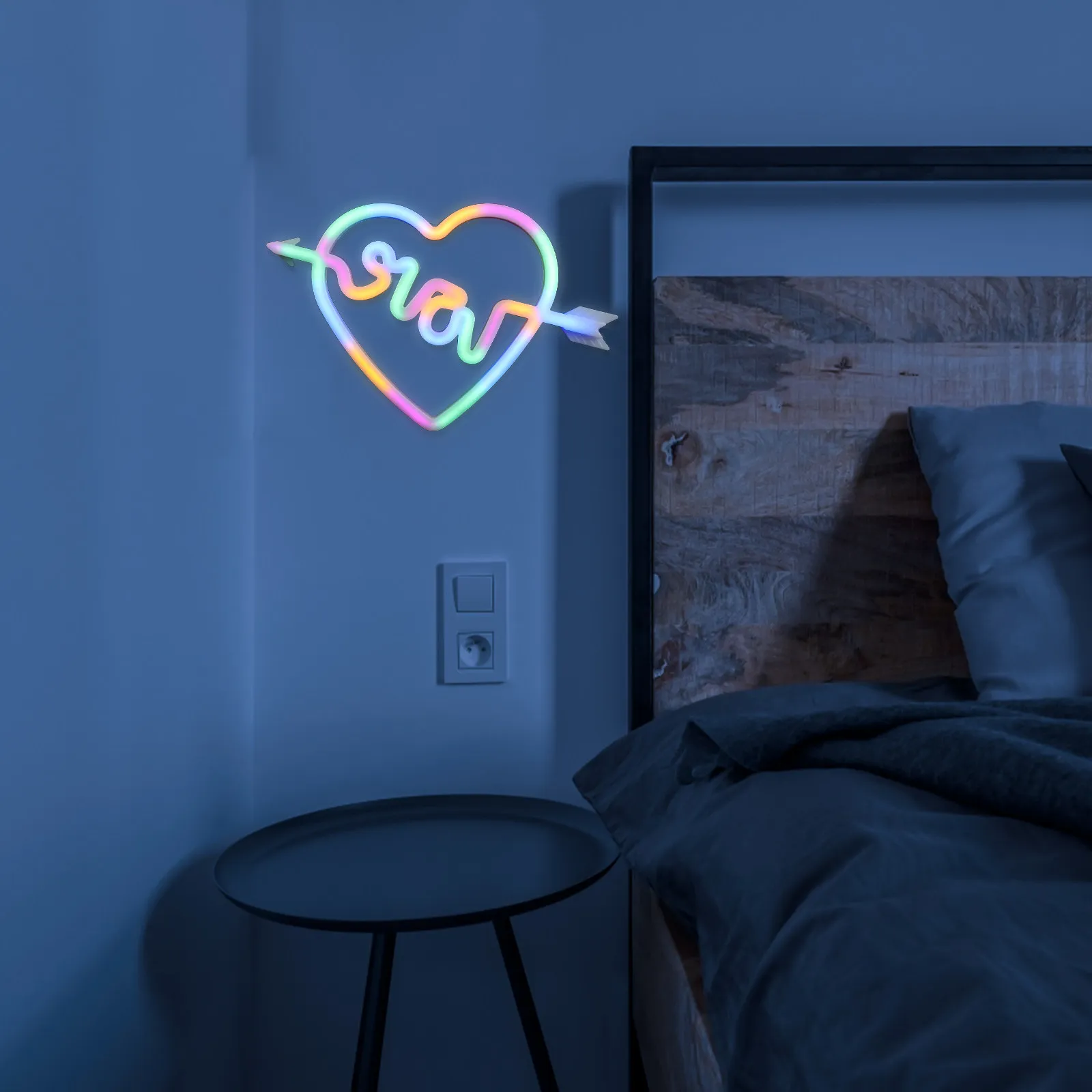 

Неоновая LED-лампа в форме сердца, креативные световые буквы, ночник, романтический светильник для спальни, настольная лампа, атмосфера Дня святого Валентина
