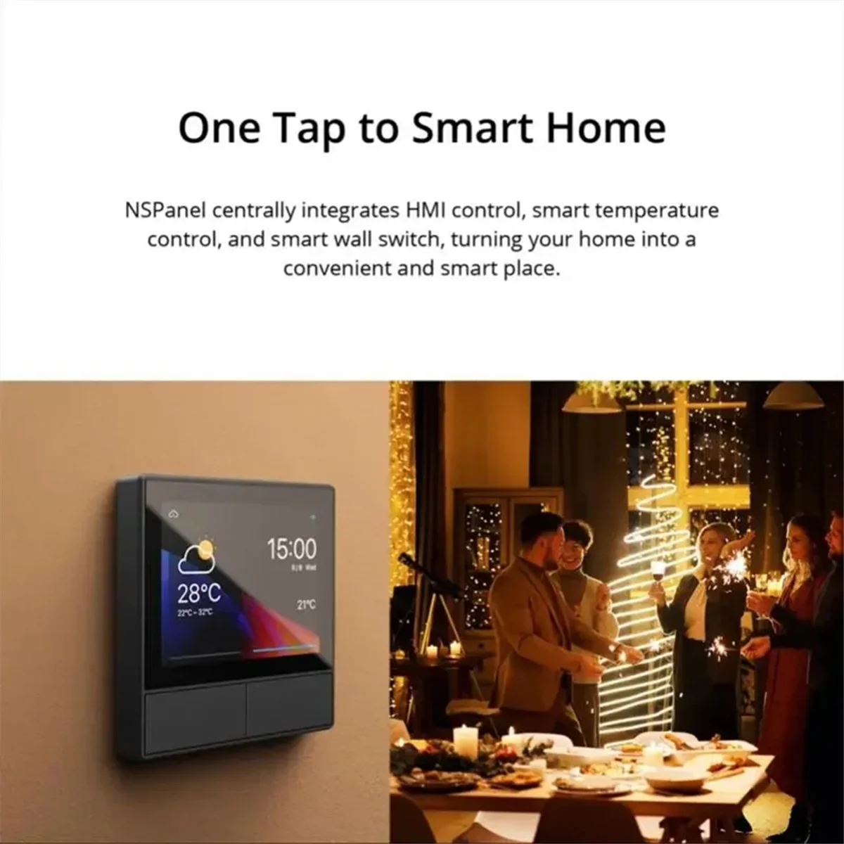 

【BAAZ Fast 】NSPanel Smart Touch WiFi Smart Switch Scene Wall Switch EU Thermostat for Home Voice Control