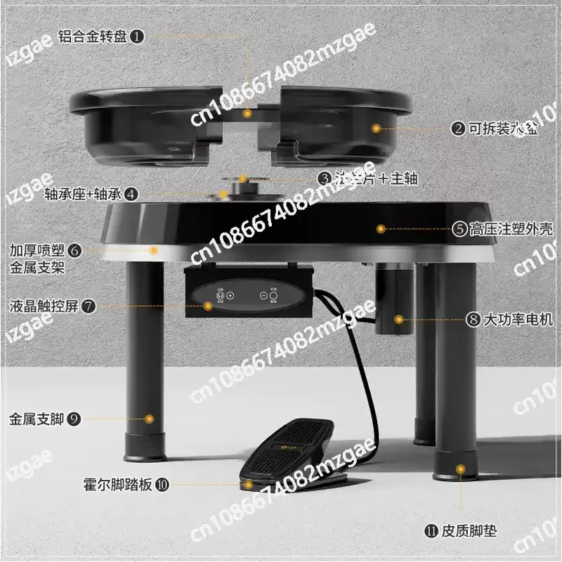 Pottery Wheel and Ceramic Forming Machine, Small Home Use Clay Shaping Device for Studio Teaching and DIY Craft